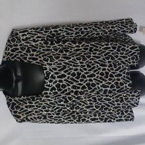 Dressbarn black w silver shimmer  Tank look & Matching cardigan, sewn together